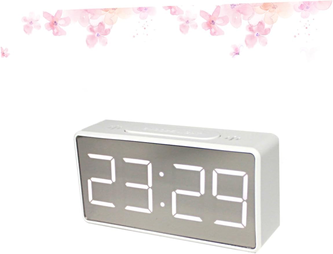 Cabilock 3pcs Modern Led Digital Clock Battery Operated Alarm Clock Wall Mirror Surface Easy to Use
