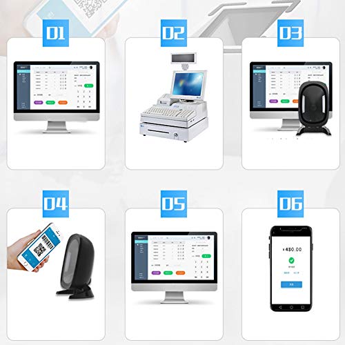 Scanner de código USB da EVGATSAUTO, scanner de códigos QR para leitura rápida e rápida da mesa, sup