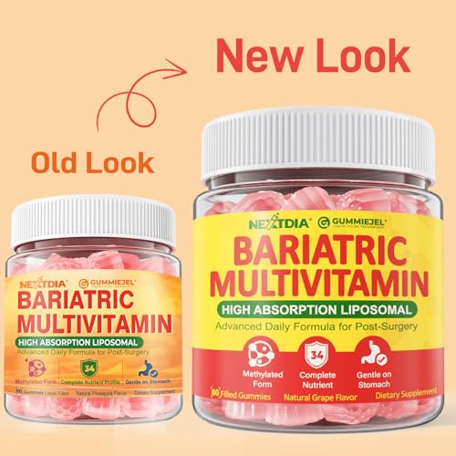 Image of Liposomal Methylated Bariatric Multivitamin Gummies with Iron for Women & Men, High Absorption Multivitamin w /CoQ 10, Probiotic, Digestive Enzymes Support Gastric Bypass & Sleeve Recover, Energy,1Pack