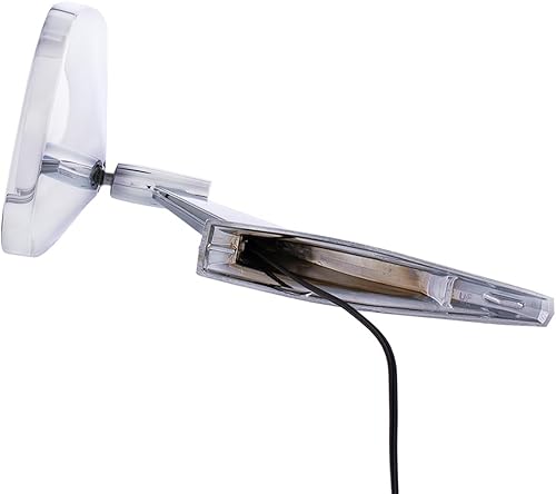 Miniatura 3 de United Pacific 110296 Espejo exterior cromado fundido a presión con señal de giro LED oculta para automóvil de pasajeros Chevy 1968-72, 12 V, lado