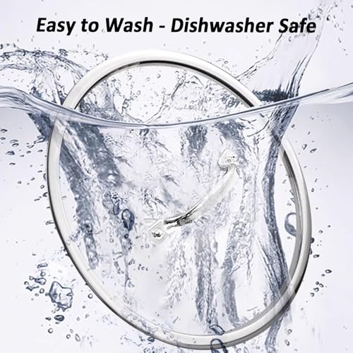 14 Inch Glass Lid For Pots, Pans and Skillets, Clear Glass Lid Replacement with Steam Vent, Stainless Steel Covers For large Frying Pan, Stock Pot, Cast, Fits Pots With Inner dia. 14.1-14.5 Inches by Cylvoorp - Image 6