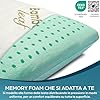 Flowen Cuscino Cervicale Memory Foam per Dormire Ortopedico Aloe Vera Guanciale Letto Ideale per Supporto al Collo Ergonomico Traspirante Antirussamento Anallergico Federa in Bamboo Lavabile