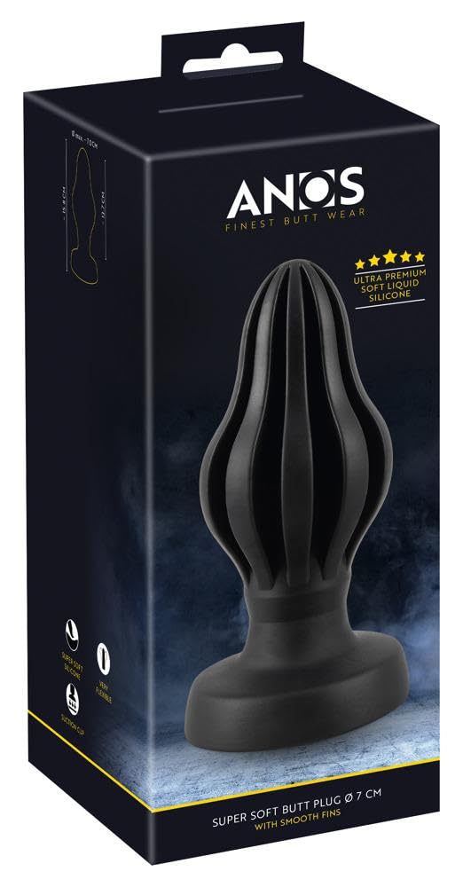 Anos Super Soft Butt Plug Black 15,8