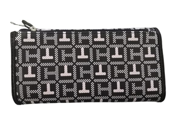 Image of Tommy Hilfiger - Women's Clutch Wallet Black and White, Black, One Size, PVC Classic