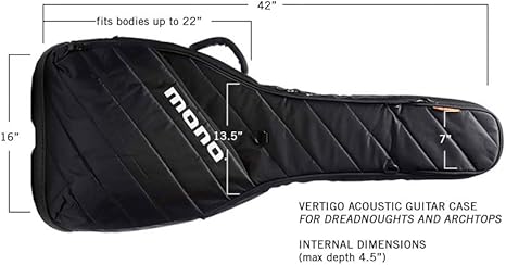 Custodia Per Chitarra Acustica MONO M80 Vertigo Black - Formato Dreadnough, Sistema Headlock, Protezione Anticaduta - Foto 7