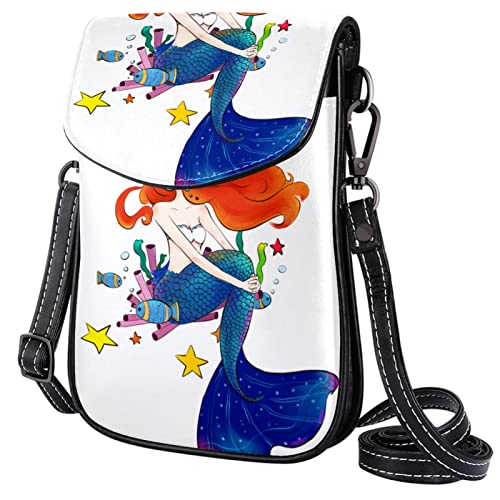 Xingruyun Mini Bolso Bandolera Hada Sirena Bolso De Teléfono Móvil Billetera Multifunción...