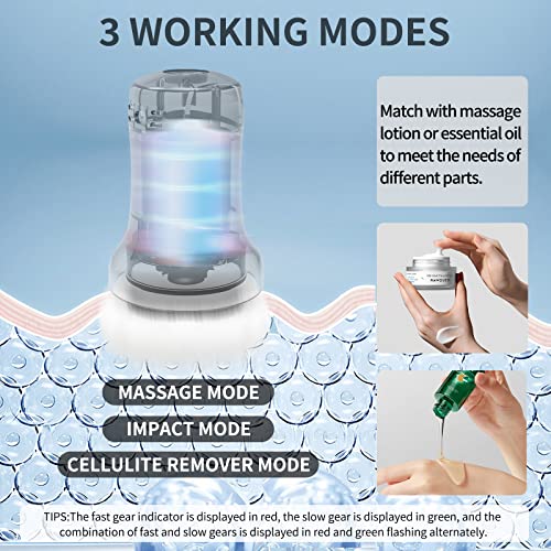 VUEYAA Cellulite Massager Body Sculpting Machine, Deep Tissue Electric Massagers with 4 Skin Friendly Washable Pads and 2 Massage Trays, Beauty Sculpt Massager for Waist,Butt,Thigh,Arm