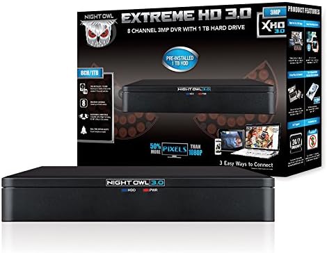 Night Owl 8 Channel HD Wired Video Security DVR with 1TB Hard Drive, Black