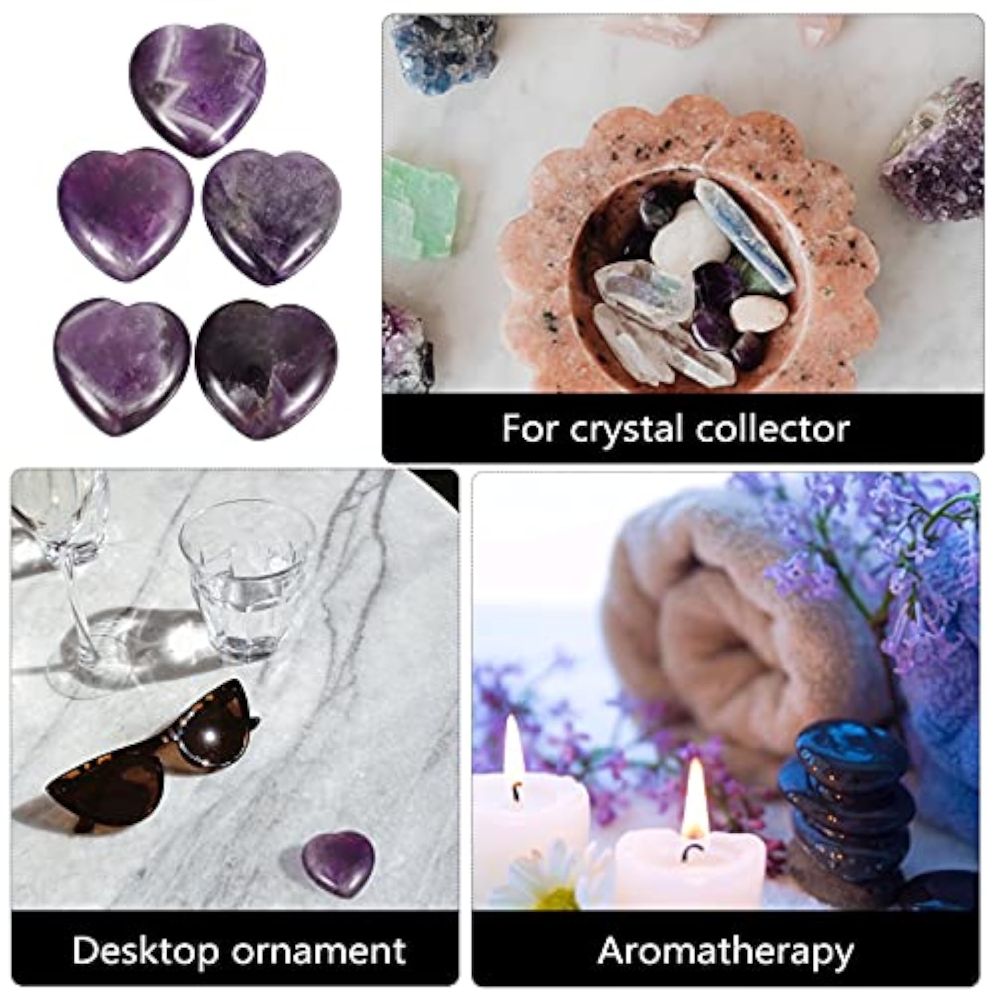 5pcs Natural Amethyst Gemstone Healing Stones