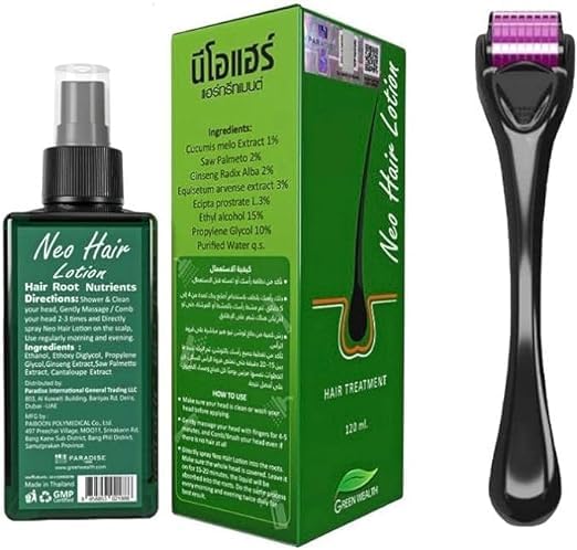 Orignal Hair, Lotion,For Hair Regrowth,Hair, Loss Treatment Say Good bay to Hair loss problems 120ml,withe 100% Result,100% Withe Amazing Result Organic Natural,Lotion,With Derma roller