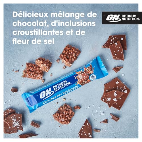 Optimum Nutrition Crunchy Protein Bar (12x55g) Chocolat Sel de mer Crunch – Image 5