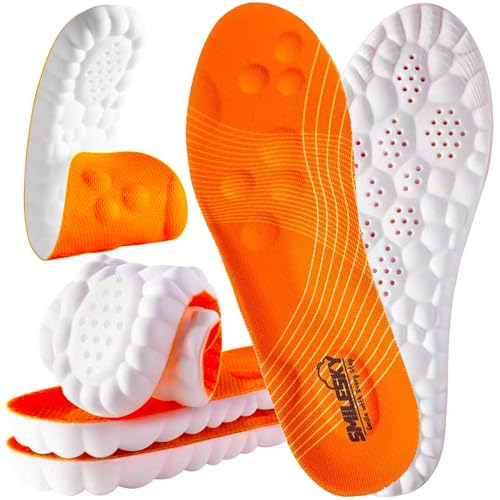SMILESKY 2 Pairs 4D Cloud Insoles-Steppers Insoles for Men & Women,Super Soft Memory Foam Shock Absorption Anti-Fatigue Insoles,Relieve Foot Pain,for Hiking,and Standing All Day