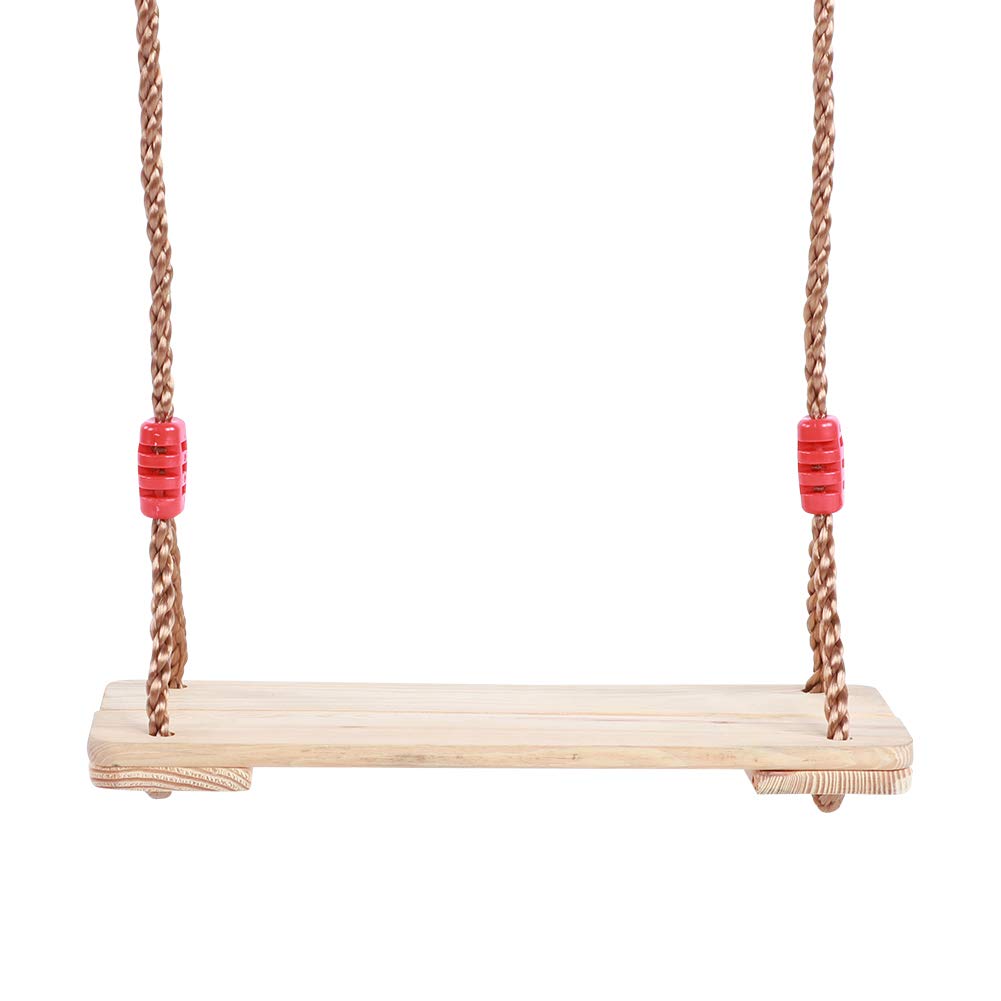 Piastra Altalena in Legno per Adulti e Bambini – Altalena in Legno di Pino con Corda da 300 Kg – Accessorio per Interni Ed Esterni (L)