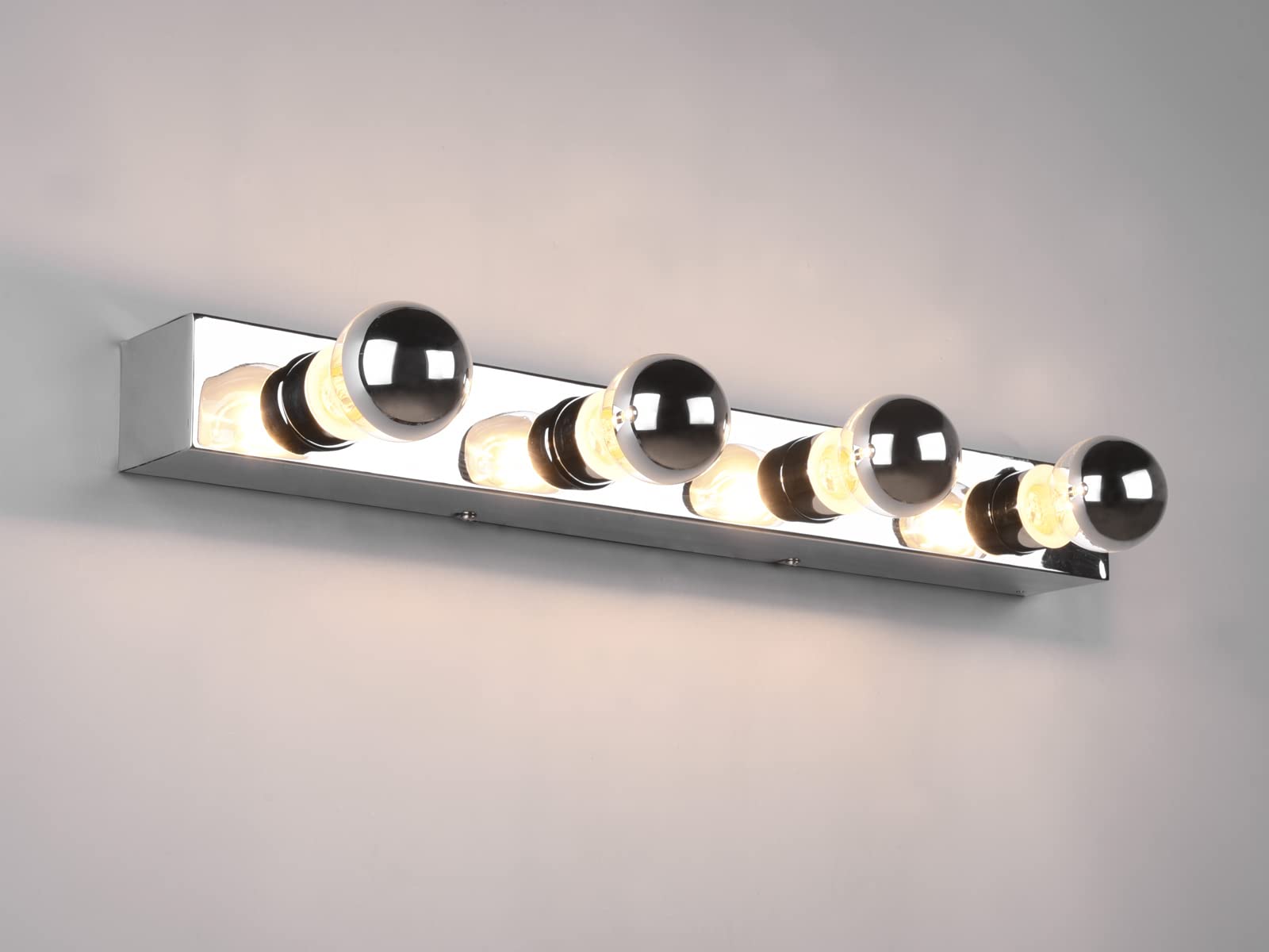 LED Retro Badezimmer Wandleuchte in Silber Chrom, Breite 55cm