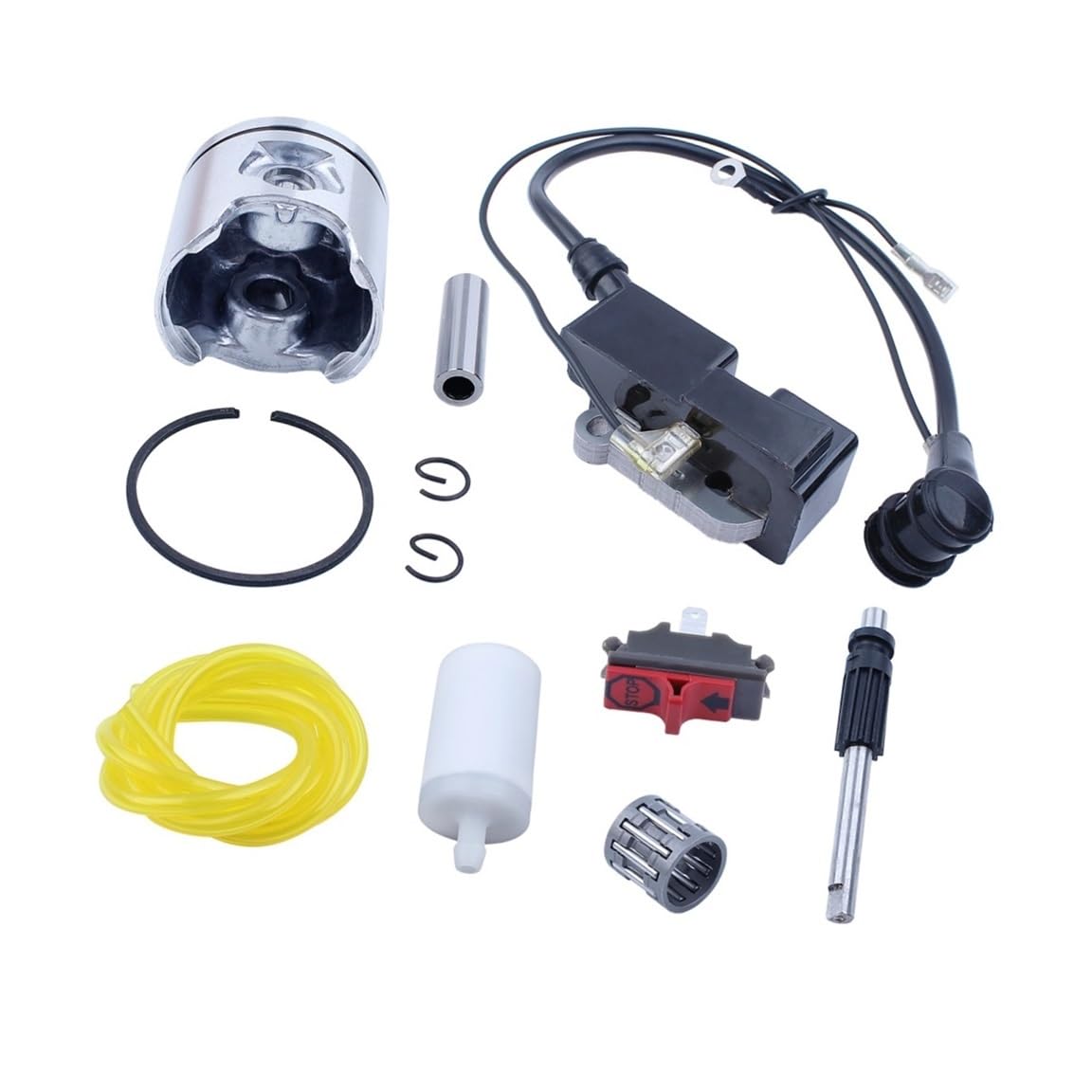 Kit de Aceite for Motor de Motosierra 340, 350, 345 y 346 XP con cojinete de pistón de 44 mm y Bobina de Encendido.