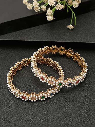Celebrity-Inspired Plated Bangles Set - Multi