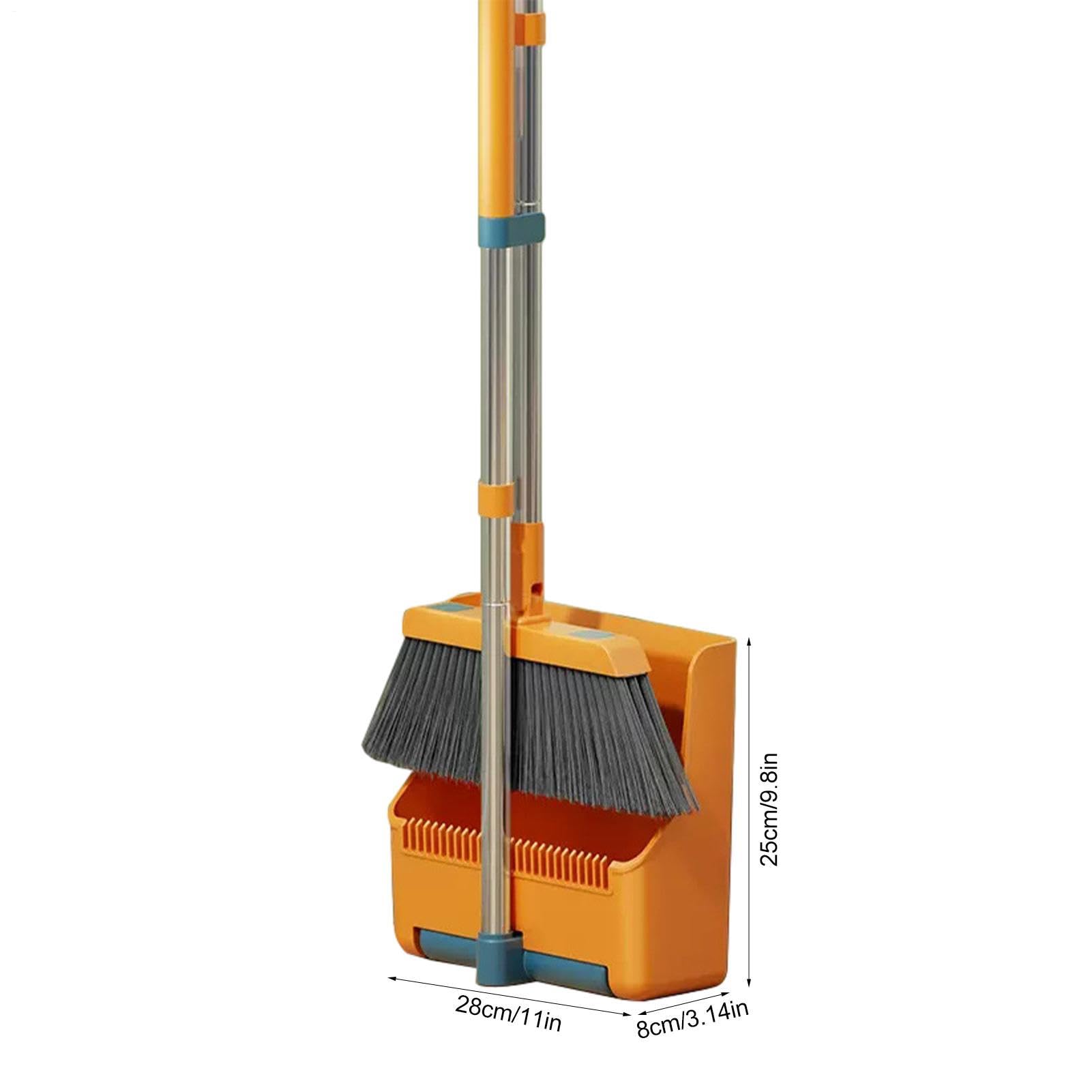 Generisch Escoba con recogedor, recogedor de pie con combinación de escoba | giratoria de 180 grados, combinación ligera para dormitorio, jardín, cocina, garaje, comedor