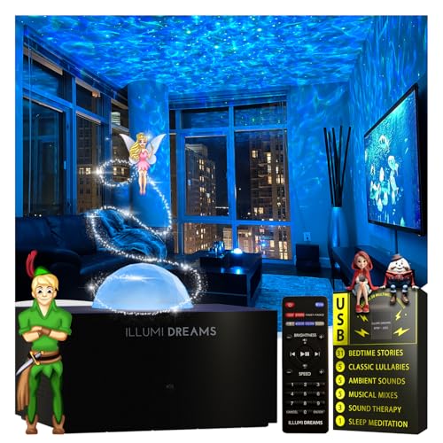 Image of Star Projector | Galaxy Night Light for Kids + 50 Bedtime Stories | Lullabies | White Noise Machine with Remote | Story Telling Dream Machine Galaxy Projector for Bedroom Decor | Bluetooth Speaker