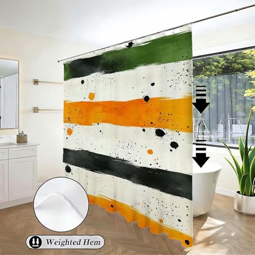Rideau de douche 90x180 cm rétro abstrait en polyester imperméable - 3