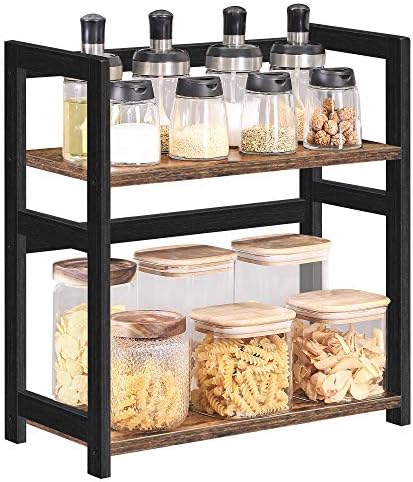 SONGMICS Spice Rack OFS046B01, 2 Tier Storage Rack, Desktop Organ...