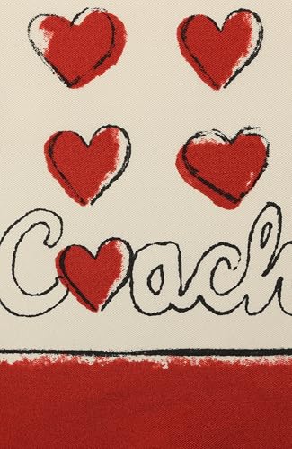 Coach Hand Doodled Heart Printed Silk Square4