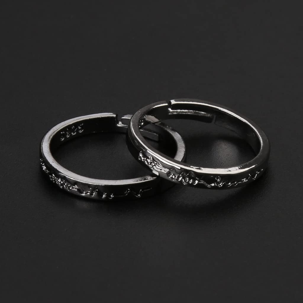 Anillos abiertos de moda para hombre y mujer, diseño de corazón para propuesta, boda, niños, niñas, gay, lesbiana, ajustable, 1 par, como en la imagen