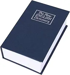 Cofre Camuflado Com Chave em Formato de Livro 18X12cm (Azul)