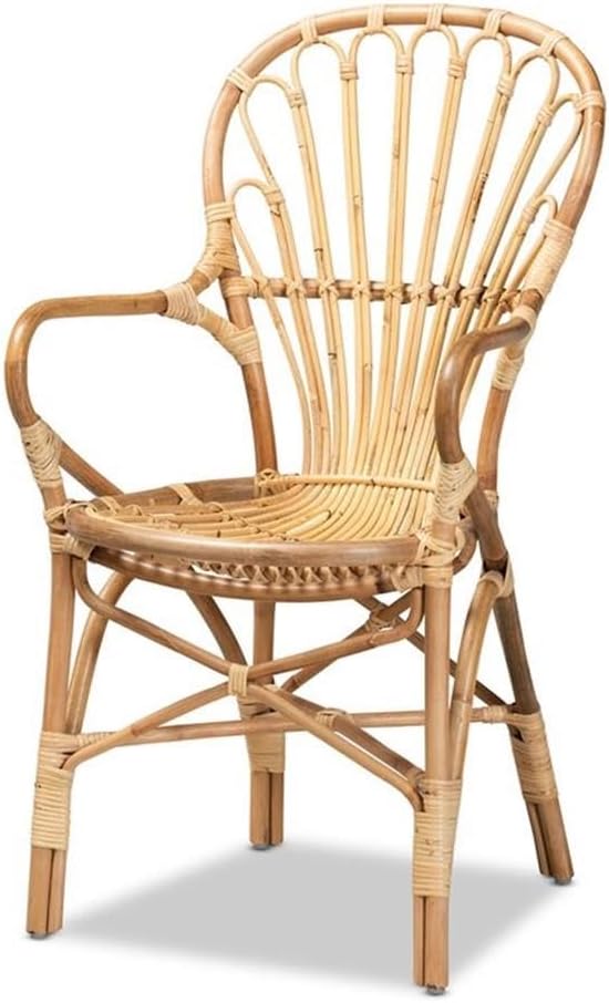 Baxton Studio Sheraton Modern and Contemporary Natural Finished Rattan Dining Chair