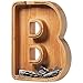 Piggy Bank for Kids Boys Girls, Large Personalized Wooden Letter Piggy Bank with Cut-Out Design, Alphabet Letter Coin Banks, Money Savings Box, Wooden Bank for Kids Creative Gift for Real-Money(B)