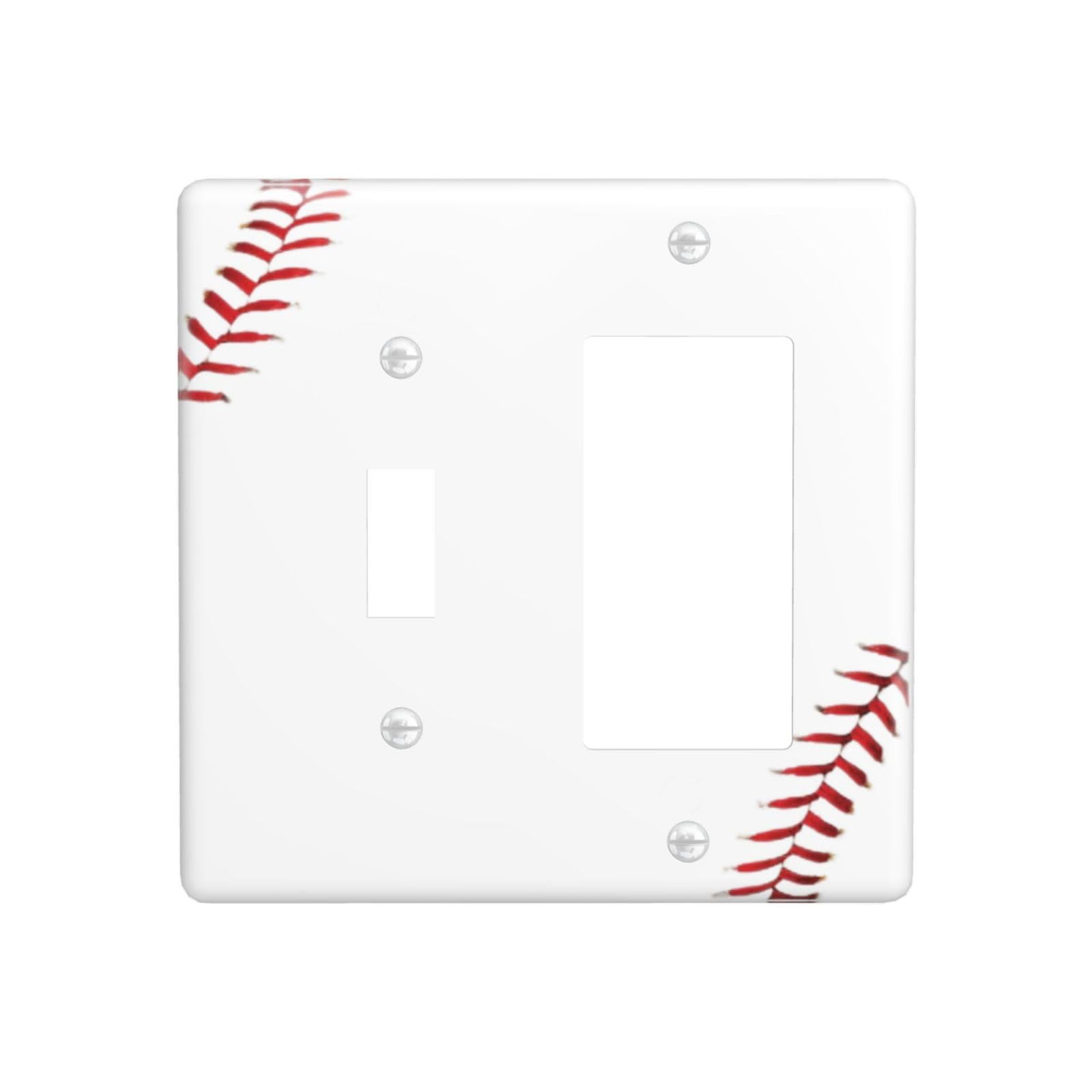 WMHUSU Decorative Outlet Covers Baseball Ball Sport White 2 Gang 1 Gang Wall Plate Single Toggle Rocker Combo Light Switch Covers Plate Jumbo Switch Plate Cover for Home Decor