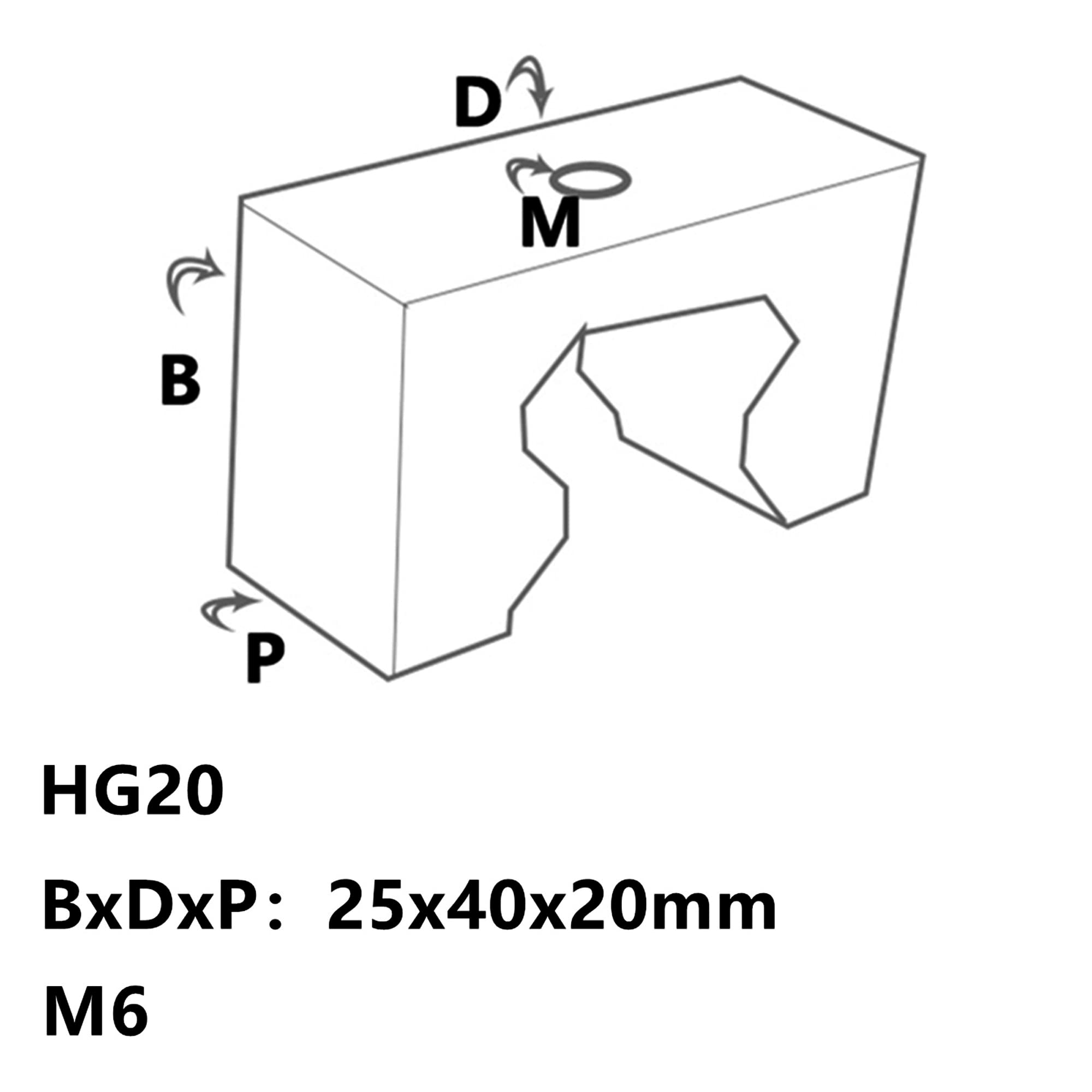 CNCMANS Guida lineare HGH20/HGR20, 2 guide lineari HGR20, 400 mm, con 4 blocchi di limitazione e 4 blocchi di scorrimento HGH20CA (HGH20 400 mm)