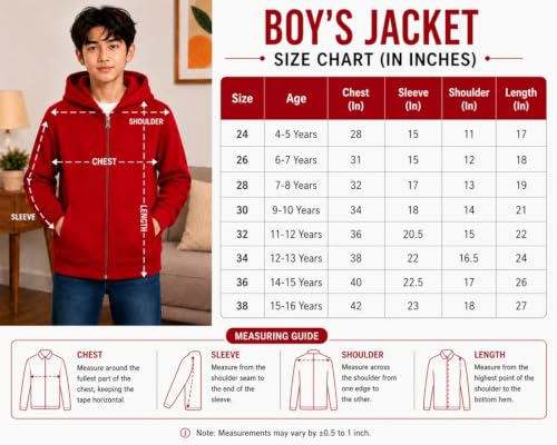 Image of ADBUCKS Rich Cotton Full Sleeves Zipper Jacket with Hoodies for Boys