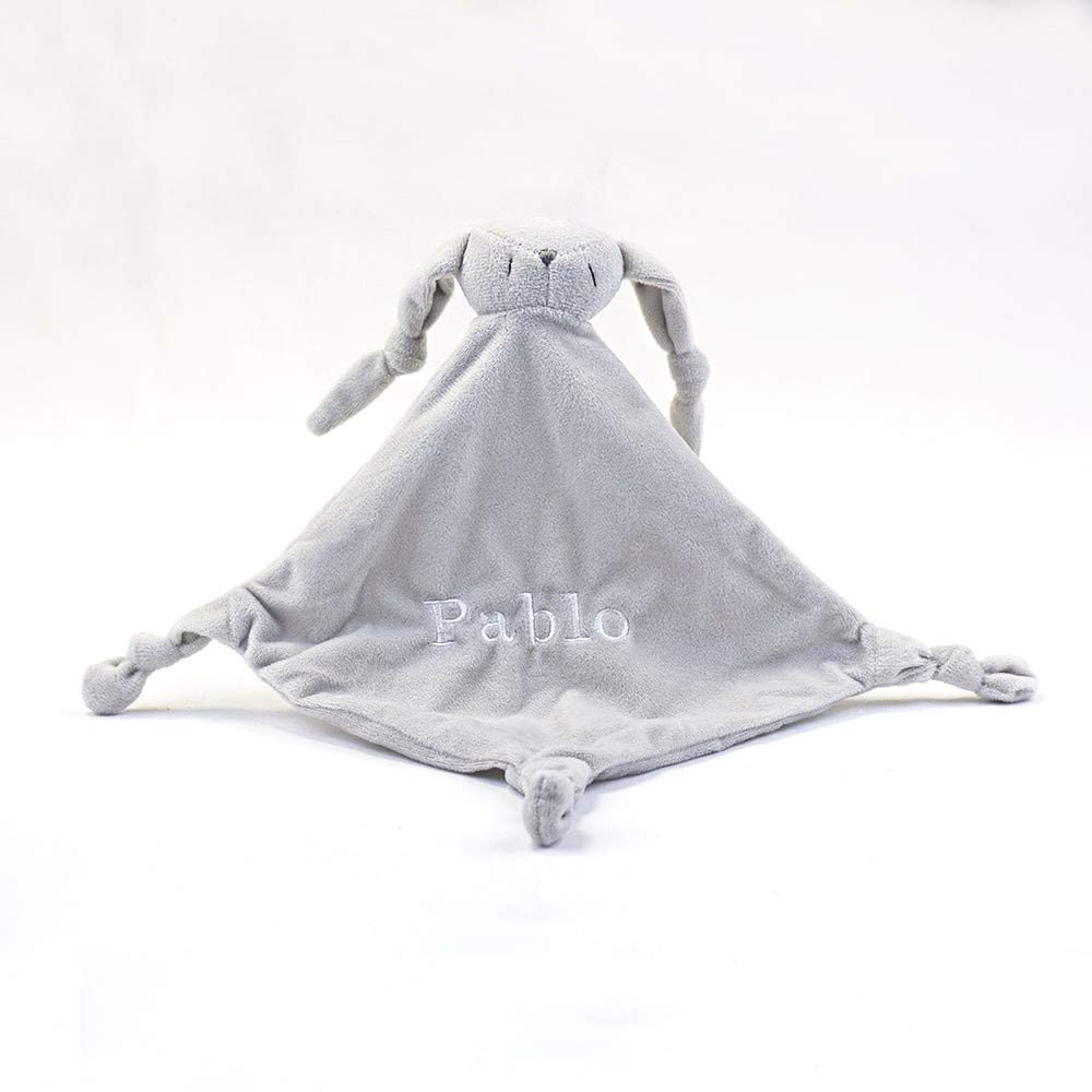 Regalos Originales para Bebés Recién Nacidos | Canastilla Bebé Manta Personalizada | Ideal para Paseos | Doudou | 3 a 6 Meses (Gris) | BebeDeParis