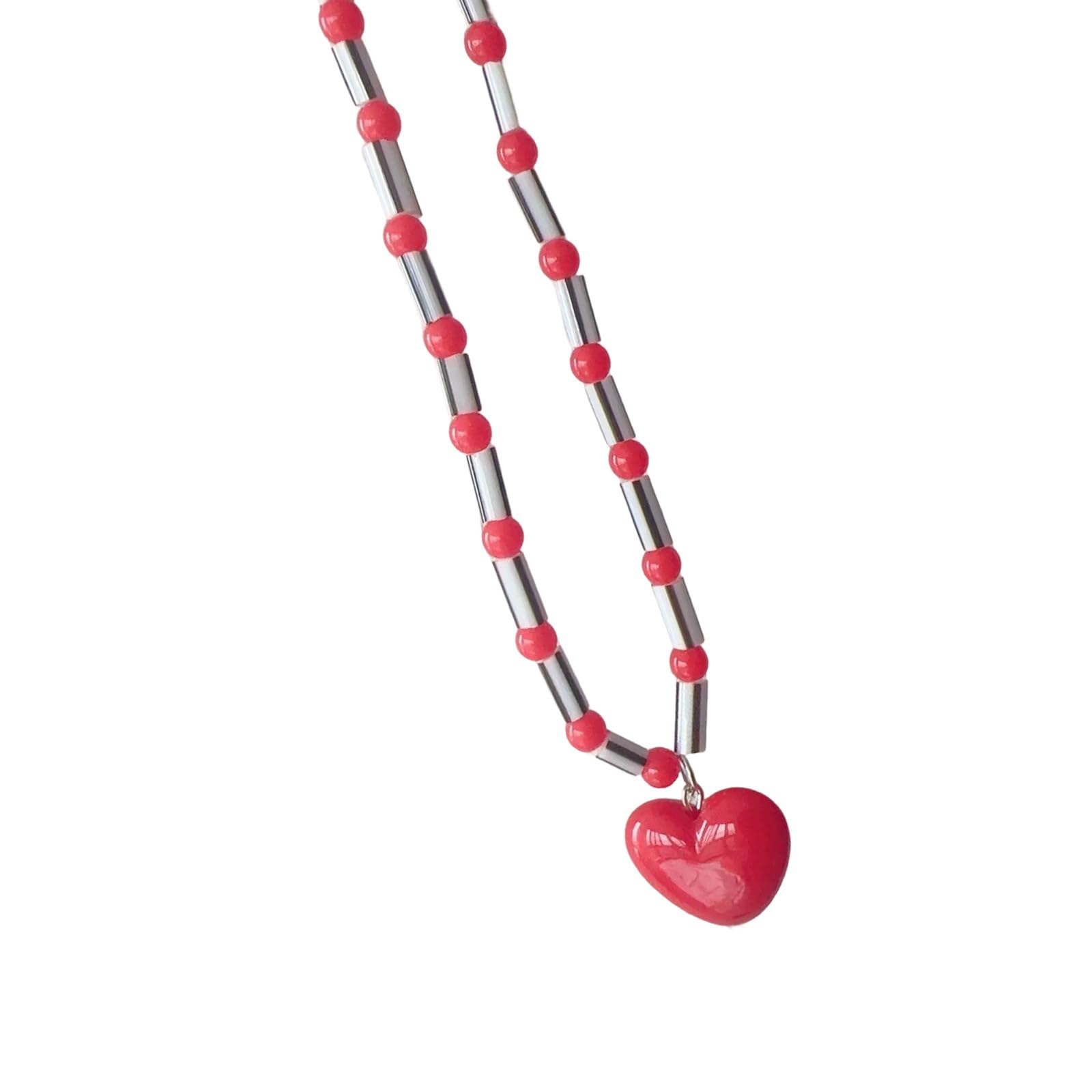 Collana a catena regolabile con perline collana a catena con ciondolo a cuore ciondolo a forma di cuore gioielli per collo in resina texture per collane quotidiane per donne