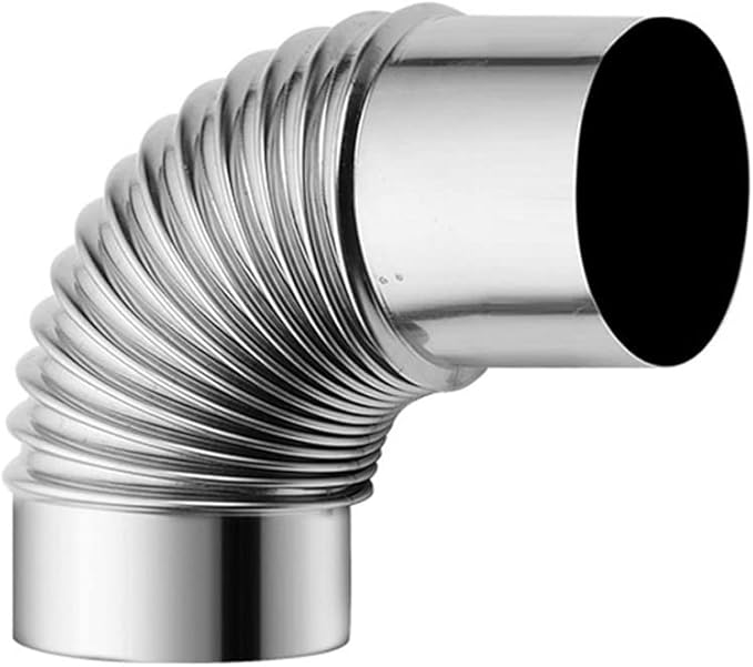 Elbow Stove Pipe 90 Degree Chimney Stainless Steel Flue Stove Pipe for Indoor Outdoor Camping