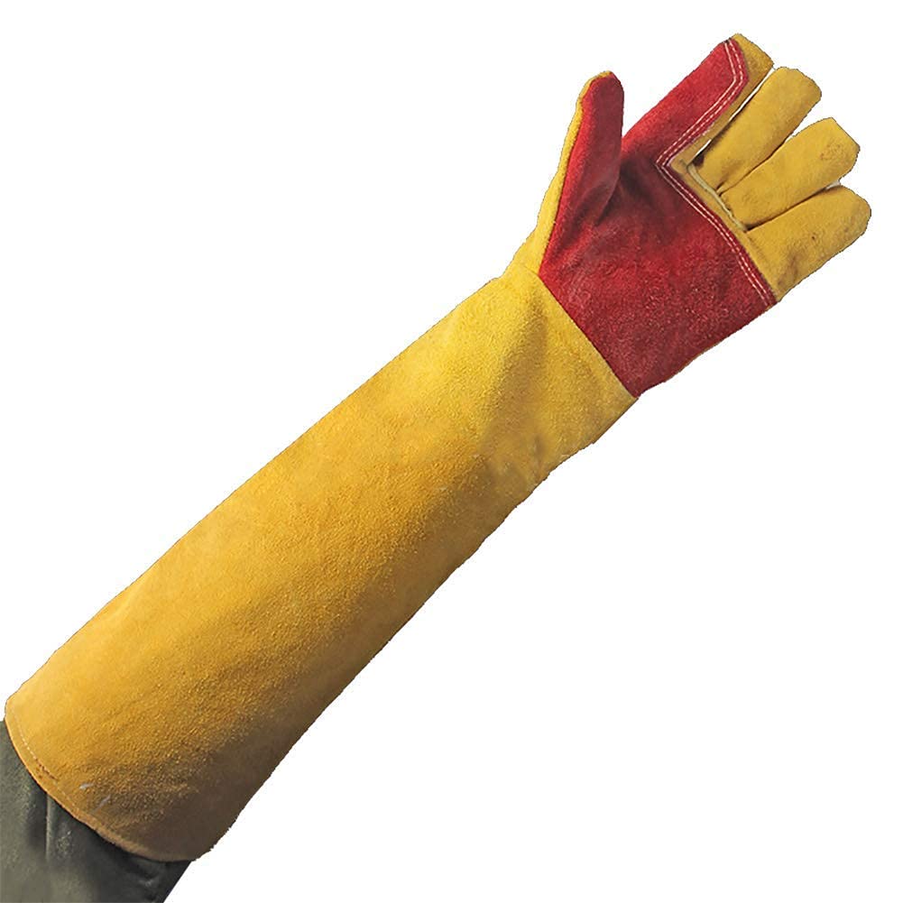 Gants de soudage en cuir de 60 cm avec manches extra longues, gants de travail anti-coupe, gants de travail résistants à la chaleur extrême, gants de protection de travail, gants de cheminée