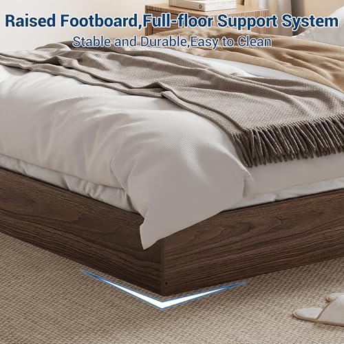 Image of GarveeHome Full Size Wood Platform Bed Frame, Wooden Bed Frame Without Headboard, Wood Slat Support, No Box Spring Needed, Easy Assembly