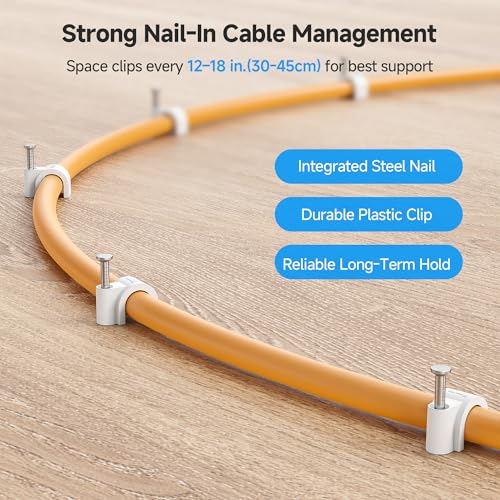 Cable Matters 200-Pack Nail-in Cable Clips Cord Organizer
