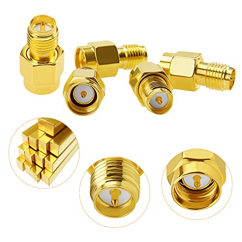 KUOQIY 5 PCS SMA Male to RP-SMA Female Adaptor, SMA Coaxial Coax Adapter Connector, for WiFi Antenna FPV, Goggles, Router - Image 3