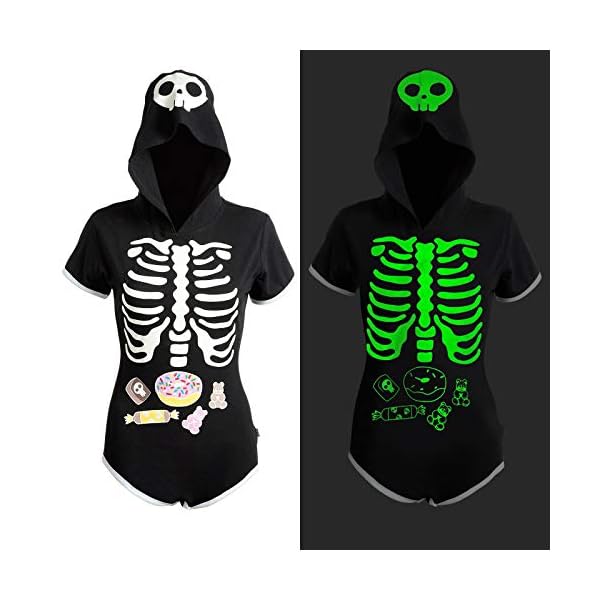 LittleForBig-Damen-Baby-windel-Liebhaber-snap-Schrittgurt-Baby-Onesie-Sweet-Reaper-Night-Glow-Halloween-Medium-Night-Glow LittleForBig Damen Baby-windel-Liebhaber-snap Schrittgurt Baby Onesie - Sweet Reaper Night-Glow Halloween Medium Night…