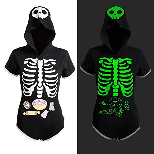 Littleforbig Cotton Romper Onesie Pajamas Bodysuit - Sweet Reaper Night-Glow Halloween2