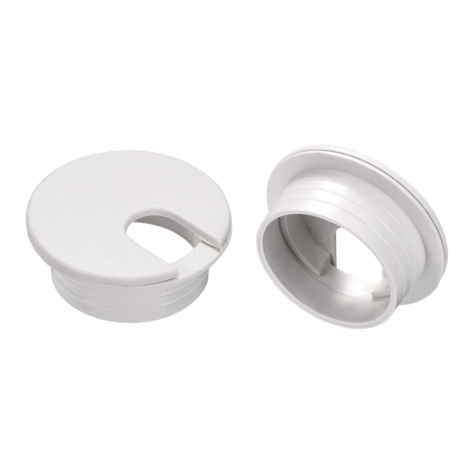 QUARKZMAN 2 Pezzi Copertura Foro Cavi, 1.38 Pollici/35mm Copertura Foro Passacavi in Plastica Abs per Scrivania da Ufficio, Organizzatore Cavi, Bianco