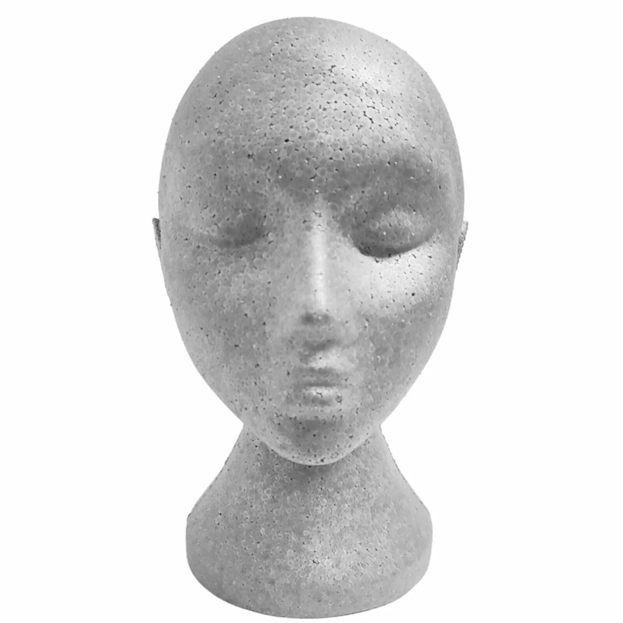 Shoplines Supplies Women's White/Silver/Black Mannequin Heads With Flat Base – Polystyrene Display For Hats, Scarves, Wigs & Accessories –Lightweight & Durable (-)