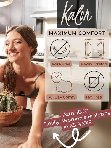 Image of Kalon Women's 4 Pack Demi Padded Bralette Wireless Comfortable Bra