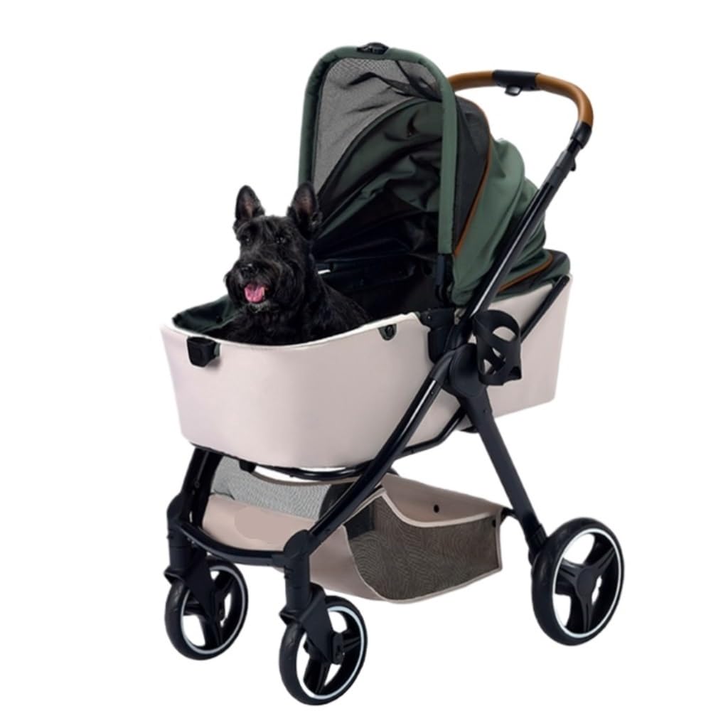 Pet Stroller Pet Stroller, Dog Stroller, Cat Stroller, Lightweight Pet Stroller, Essential for Small Pet Dog Travel Cat and Dog Stroller(Green)