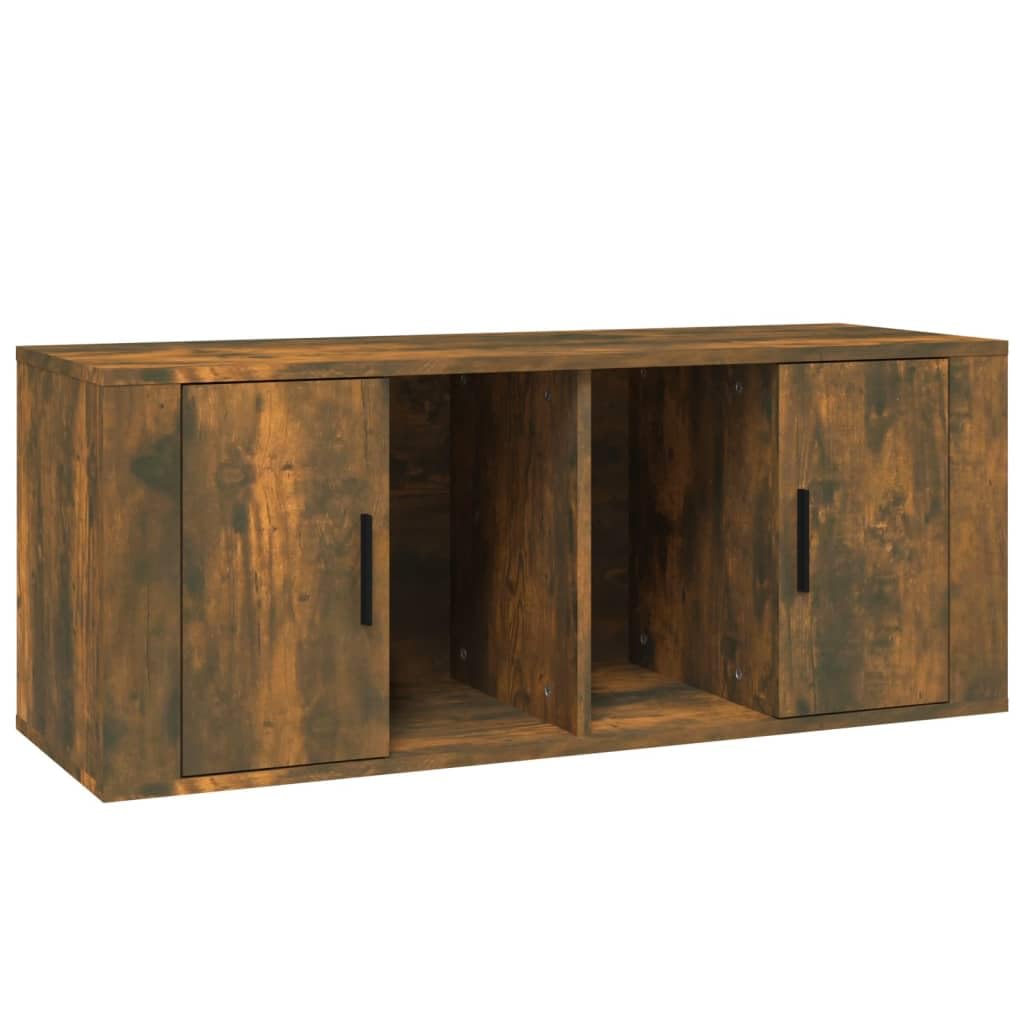 vidaXL Mobile TV Rovere Fumo 100x35x40 cm in Legno Multistrato