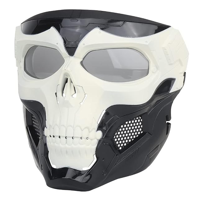 OAREA Máscara de Halloween Face Carril de cráneo Máscaras de Esqueleto con Gafas for Película Cosplay Props…