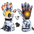 Rechargeable Heated Gloves for Men Women, 5000mAh Electric Battery Heated Ski Gloves, Waterproof Touchscreen Motorcycle Gloves Winter Gloves 3 Heating Levels for Skiing Hunting Cycling Fishing