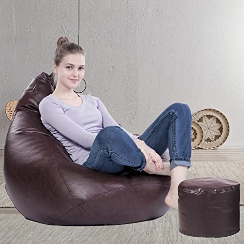 LEXAVI - Prime Quality XXXL Combo Filled Beanbag with Foot-Stool ...