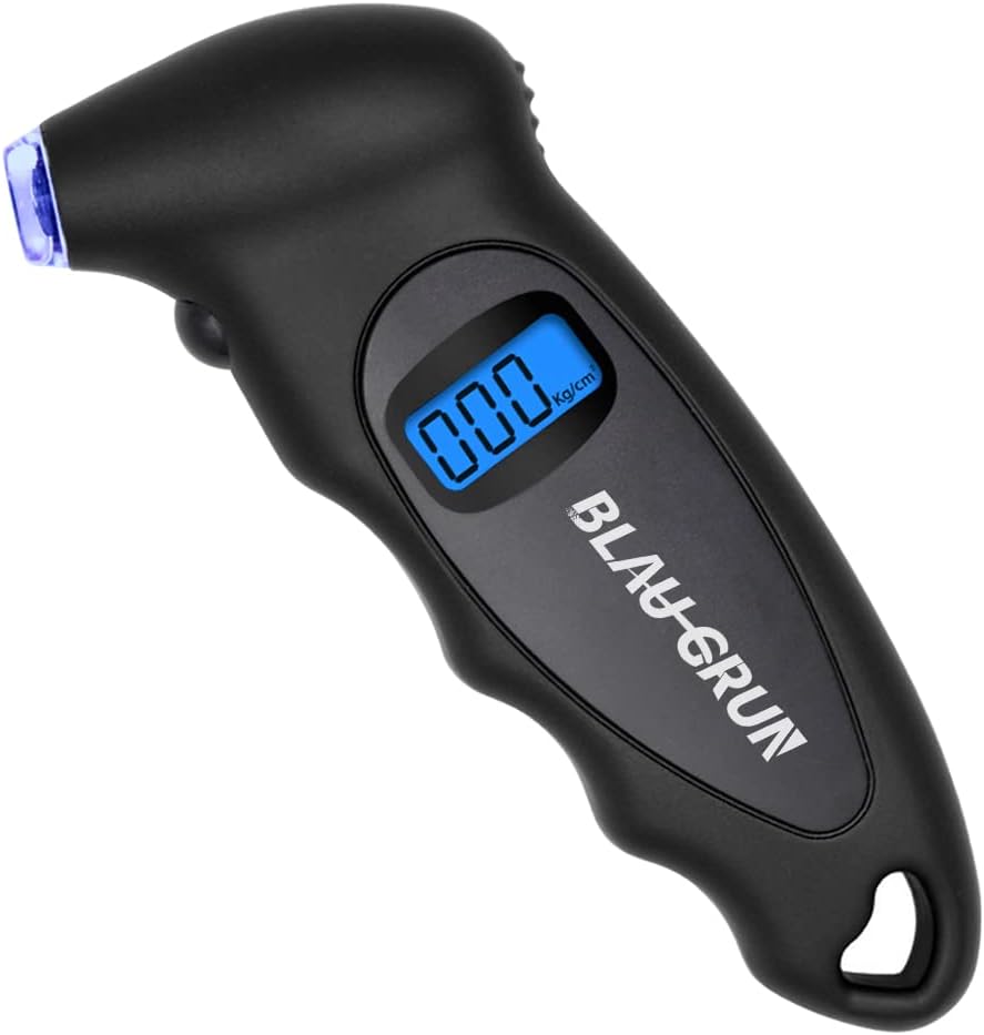 Tire Pressure Gauge for Car, 150 PSI 4 Settings, Portable Digital Tire Gauge for Car, Truck, Motorcycle, Bicycle with Backlit LCD Non-Slip Grip (Black)